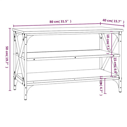 vidaXL Meuble TV gris Sonoma 80x40x50 cm Aggloméré
