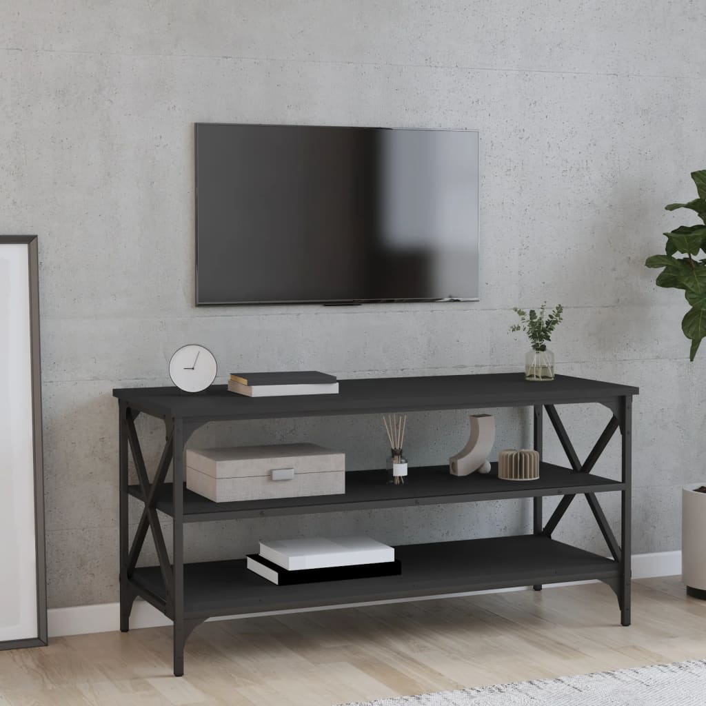 vidaXL TV-Schrank Schwarz 100x40x50 cm Holzwerkstoff