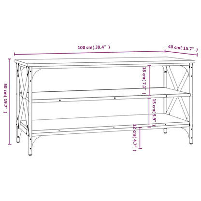 vidaXL Meuble TV gris sonoma 100x40x50 cm en bois d'ingénierie