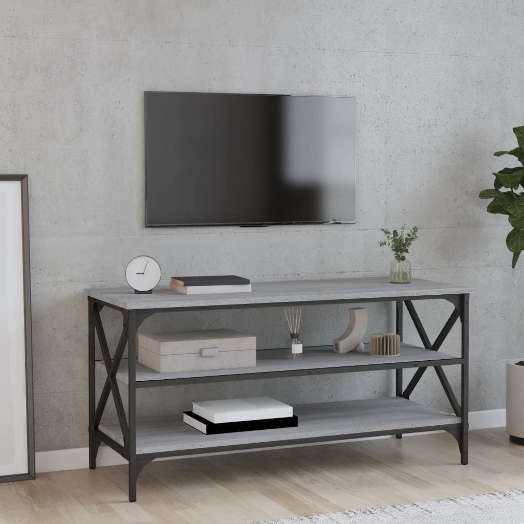 vidaXL Meuble TV gris sonoma 100x40x50 cm en bois d'ingénierie