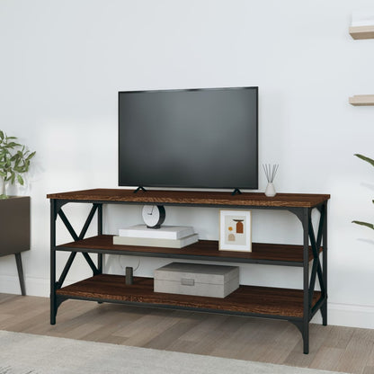 vidaXL Meuble TV marron aspect chêne 100x40x50 cm en bois d'ingénierie