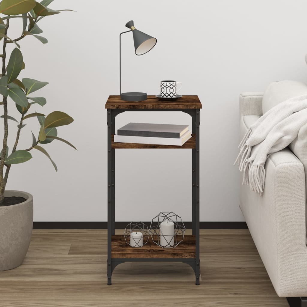 vidaXL Table d'appoint chêne fumé 40x30x75 cm Bois d'ingénierie