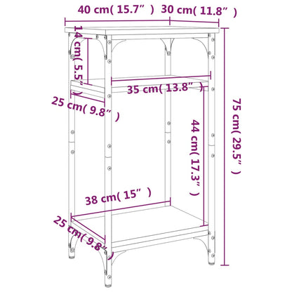vidaXL Table d'appoint chêne fumé 40x30x75 cm Bois d'ingénierie