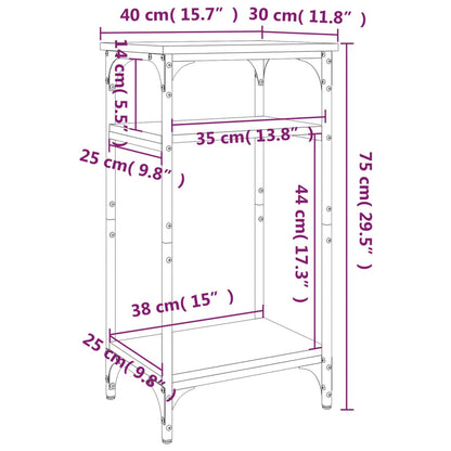 vidaXL Table d'appoint Gris Sonoma 40x30x75 cm Bois d'ingénierie