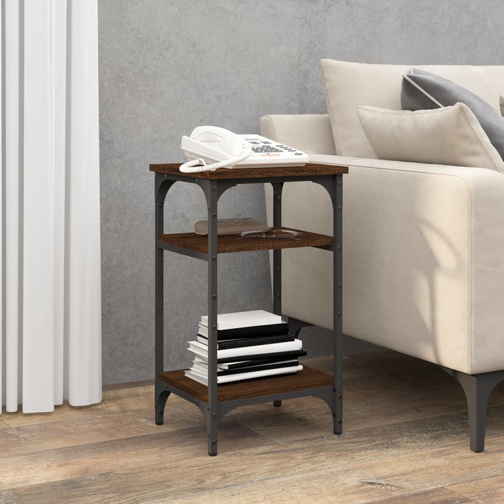 vidaXL Table d'appoint marron aspect chêne 35x30x60 cm bois d'ingénierie