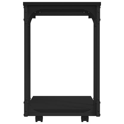 vidaXL Table d'appoint à roulettes Noir 50x35x55,5 cm Bois d'ingénierie