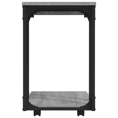 vidaXL Beistelltisch mit Rollen Grau Sonoma 50x35x55,5cm Holzwerkstoff