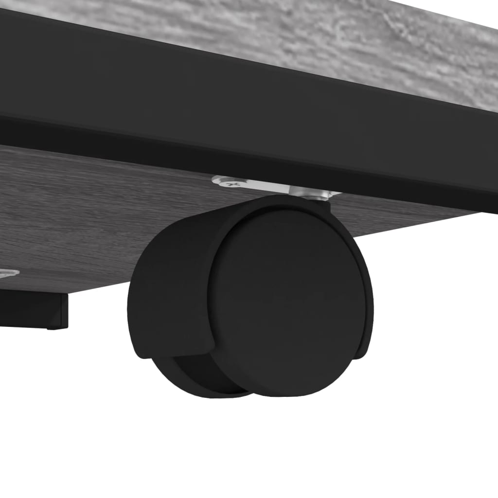 vidaXL Beistelltisch mit Rollen Grau Sonoma 50x35x55,5cm Holzwerkstoff