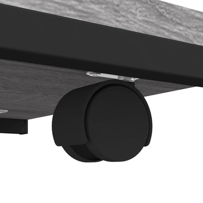 vidaXL Beistelltisch mit Rollen Grau Sonoma 50x35x55,5cm Holzwerkstoff