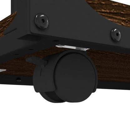 vidaXL Table d'appoint à roulettes aspect chêne marron 50x35x55,5 cm