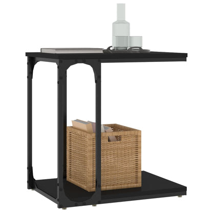 vidaXL Table d'appoint noire 50x35x52 cm en bois d'ingénierie