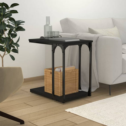 vidaXL Table d'appoint noire 50x35x52 cm en bois d'ingénierie