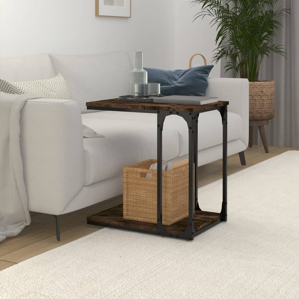 vidaXL Table d'appoint chêne fumé 50x35x52 cm Bois d'ingénierie