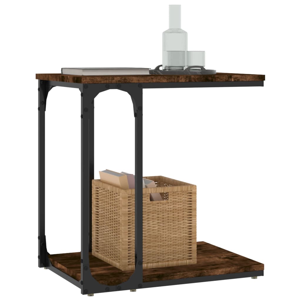 vidaXL Table d'appoint chêne fumé 50x35x52 cm Bois d'ingénierie