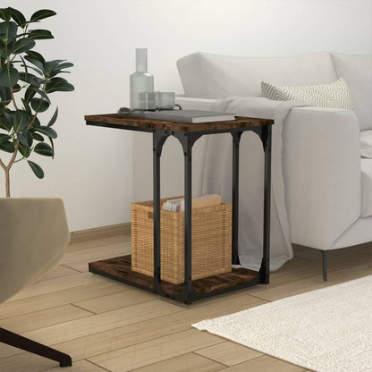 vidaXL Table d'appoint chêne fumé 50x35x52 cm Bois d'ingénierie