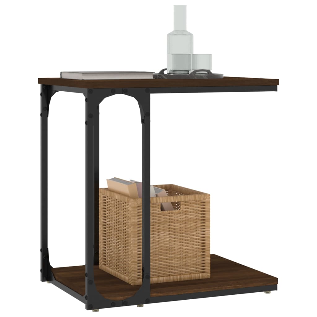 vidaXL Table d'appoint marron aspect chêne 50x35x52 cm Bois d'ingénierie