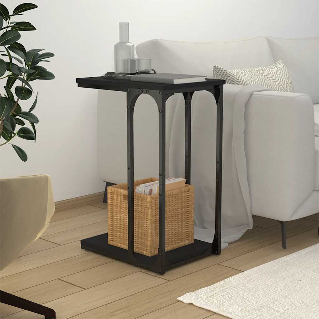 vidaXL Table d'appoint noir 40x30x60 cm bois d'ingénierie