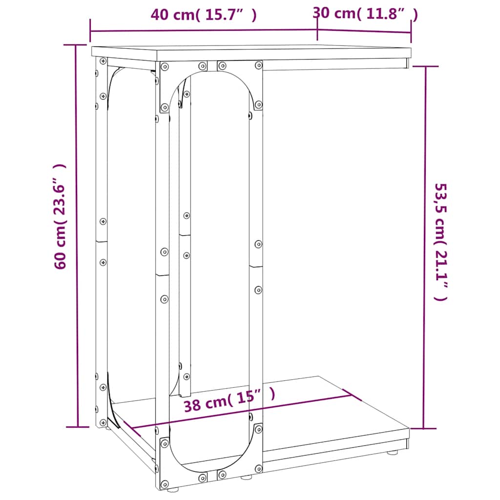 vidaXL Beistelltisch Braun Eichen-Optik 40x30x60 cm Holzwerkstoff