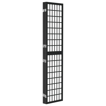 vidaXL 4-tlg. Paravent Japanischer Stil Faltbar 160x170 cm Schwarz