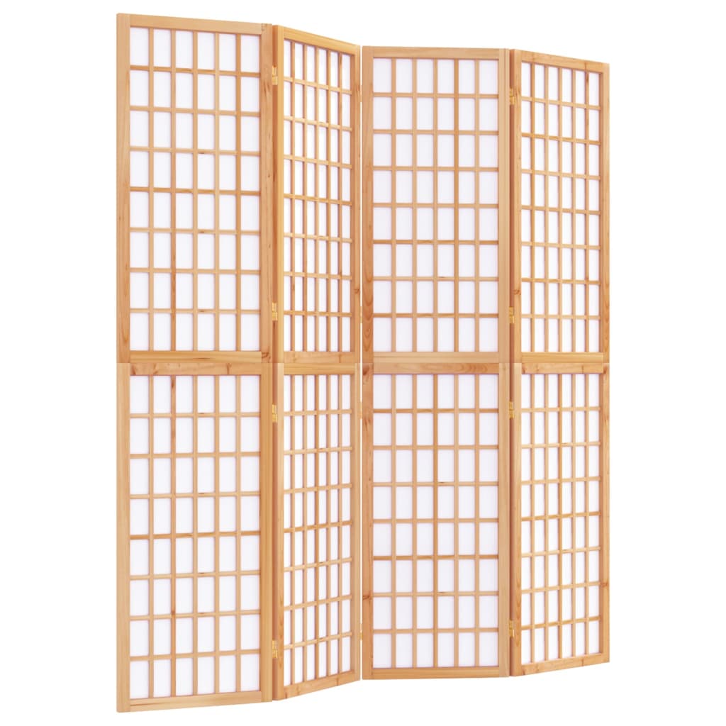 vidaXL 4-tlg. Paravent Japanischer Stil Faltbar 160x170 cm