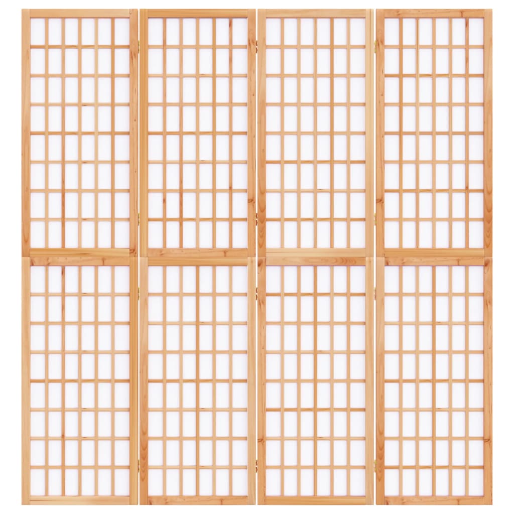 vidaXL 4-tlg. Paravent Japanischer Stil Faltbar 160x170 cm