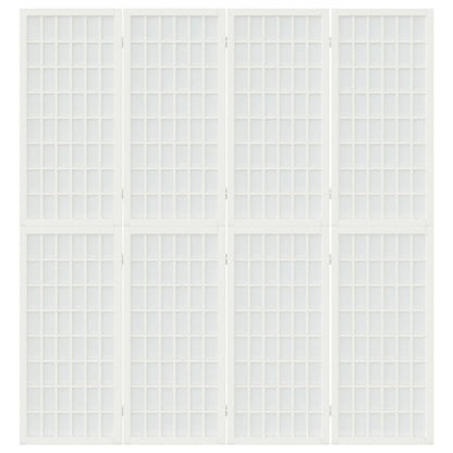 vidaXL 4-tlg. Paravent Japanischer Stil Faltbar 160x170 cm Weiß