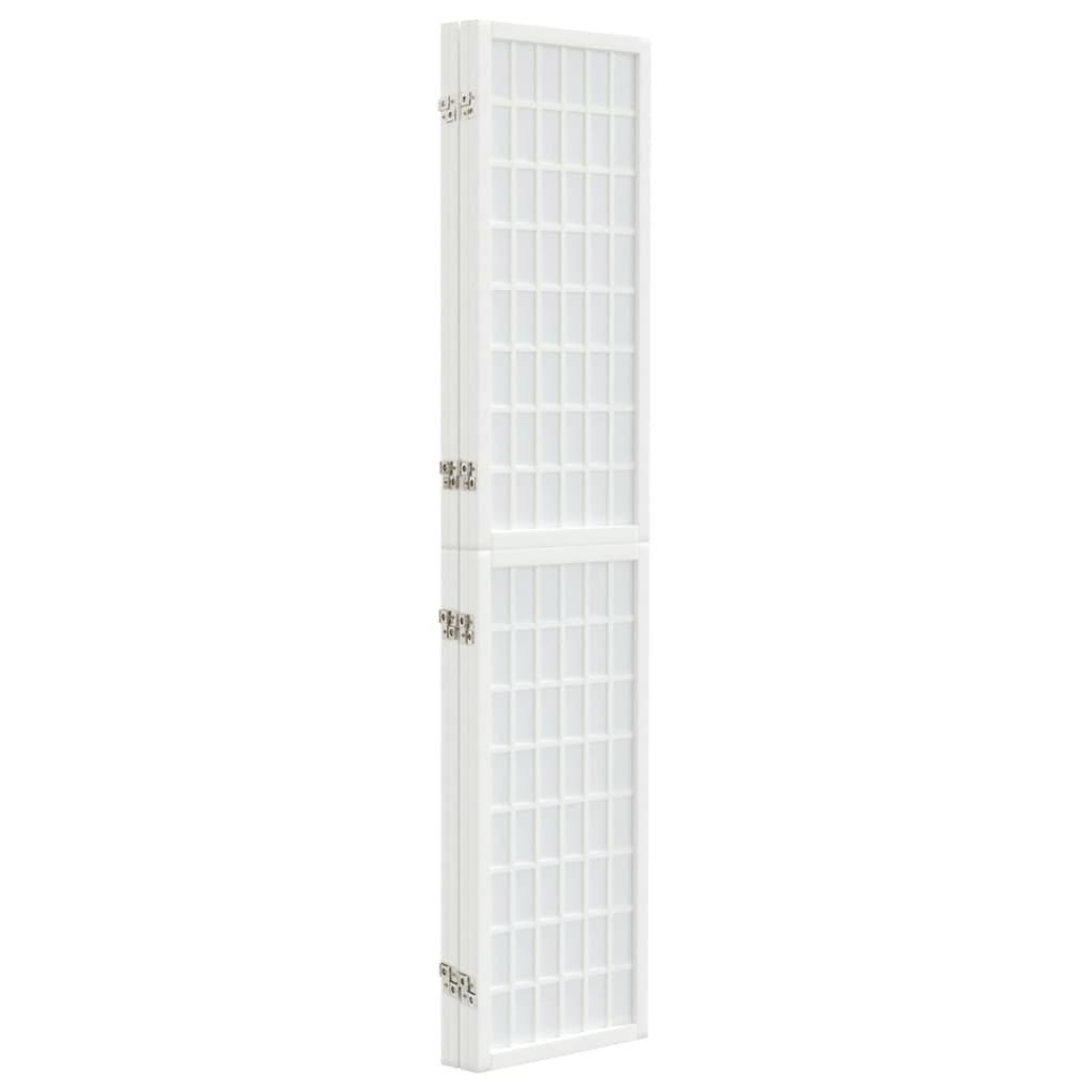 vidaXL 4-tlg. Paravent Japanischer Stil Faltbar 160x170 cm Weiß