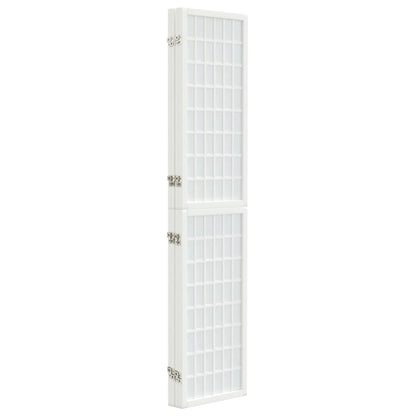 vidaXL 4-tlg. Paravent Japanischer Stil Faltbar 160x170 cm Weiß