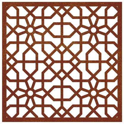 Garten-Wanddeko 55x55 cm Cortenstahl Maurisches Design