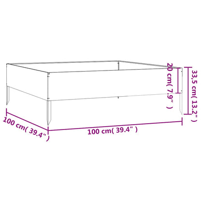 vidaXL Hochbeet 100x100x33,5 cm Cortenstahl