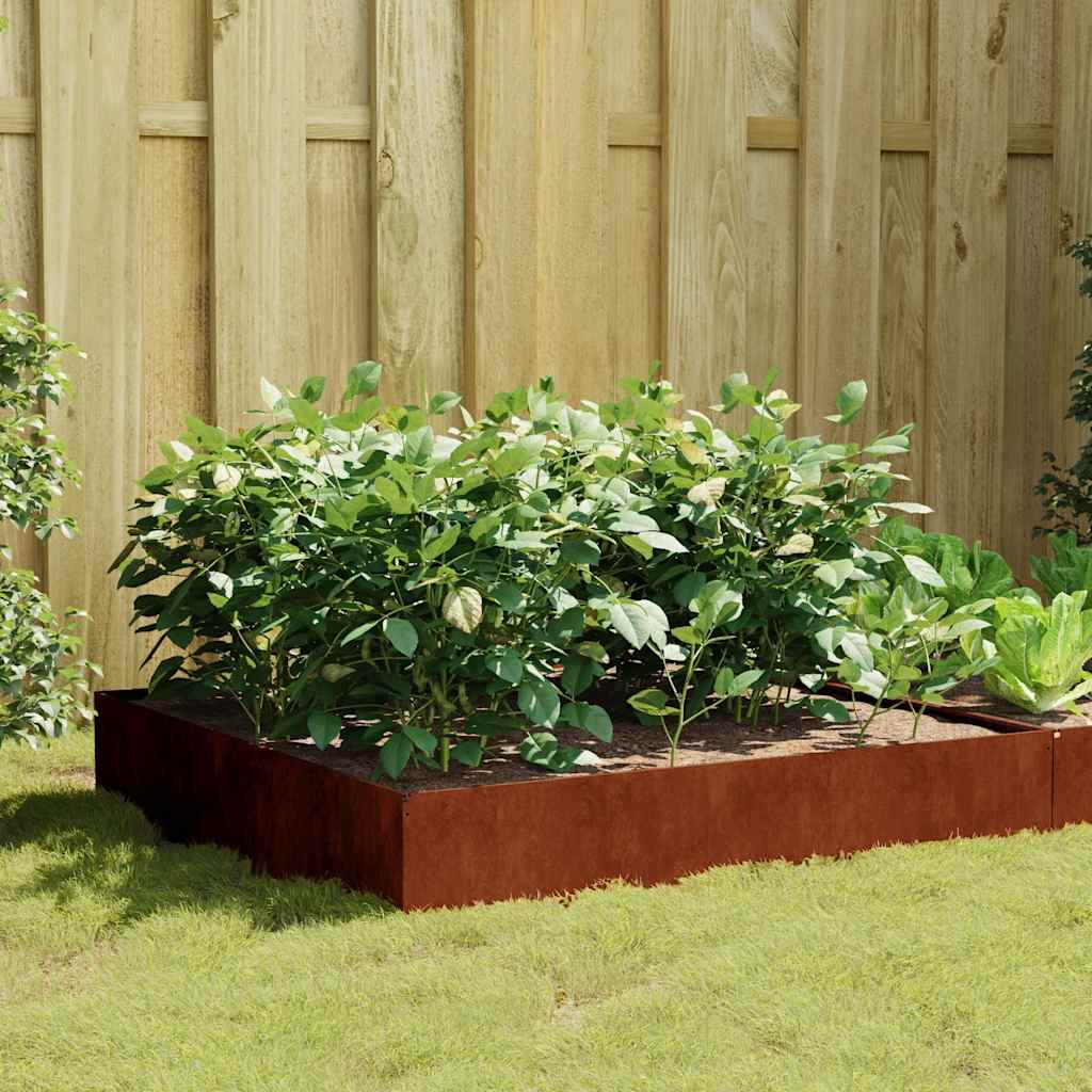 vidaXL Hochbeet 100x100x33,5 cm Cortenstahl