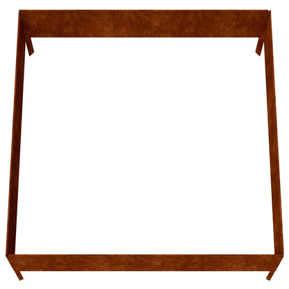 vidaXL Carré potager 100x100x41 cm acier Corten