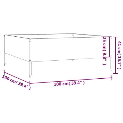 vidaXL Carré potager 100x100x41 cm acier Corten