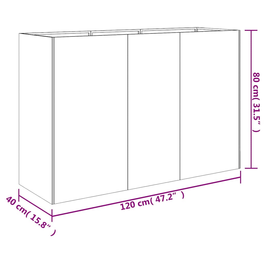 vidaXL Hochbeet 120x40x80 cm Cortenstahl