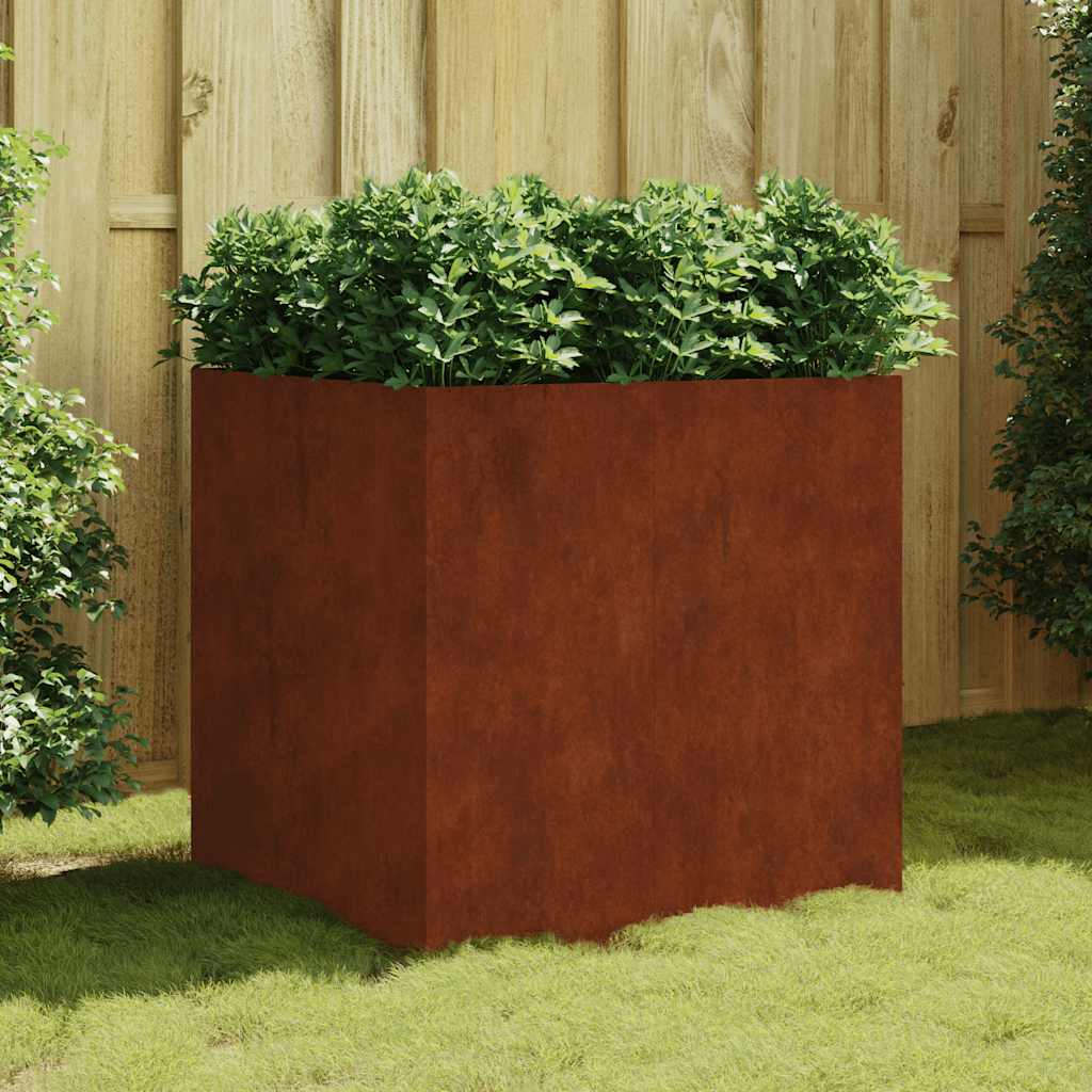 vidaXL Pflanzkübel 80x80x80 cm Cortenstahl