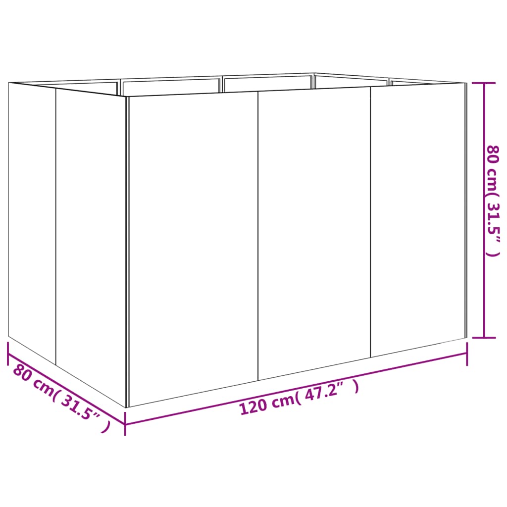 vidaXL Hochbeet 120x80x80 cm Cortenstahl