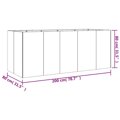 vidaXL Hochbeet 200x80x80 cm Cortenstahl