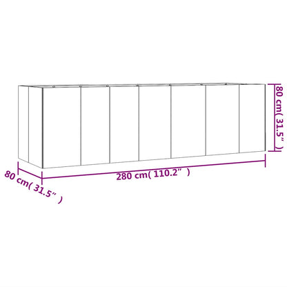 vidaXL Hochbeet 280x80x80 cm Cortenstahl