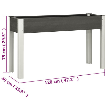 vidaXL Carré potager surélevé de jardin Gris 120x40x75 cm WPC