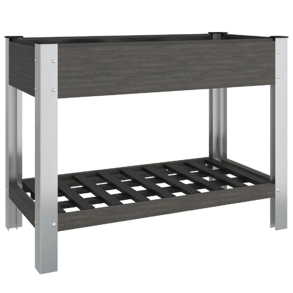 vidaXL Jardinière surélevée de jardin avec étagère Gris 100x50x75 cm WPC