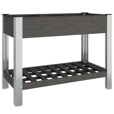 vidaXL Jardinière surélevée de jardin avec étagère Gris 100x50x75 cm WPC