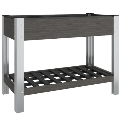 vidaXL Jardinière surélevée de jardin avec étagère Gris 100x50x75 cm WPC