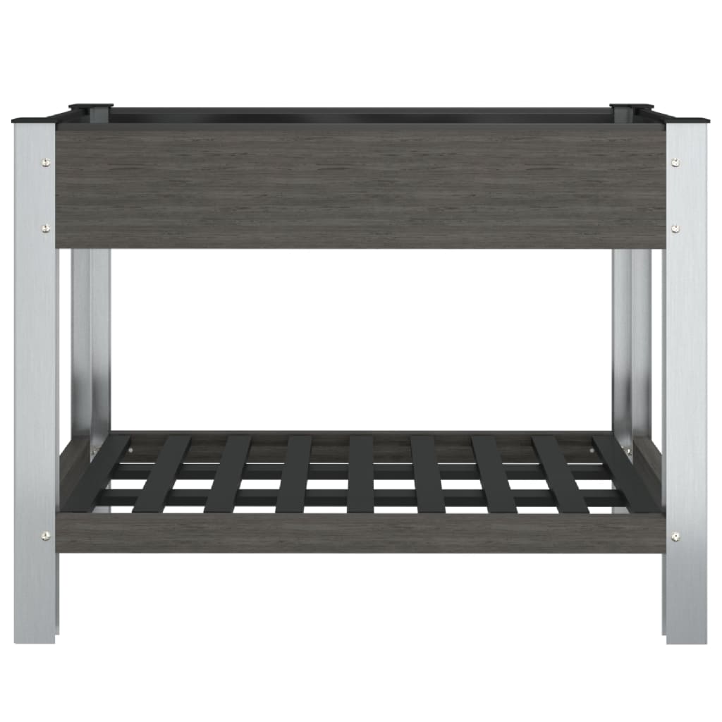 vidaXL Jardinière surélevée de jardin avec étagère Gris 100x50x75 cm WPC