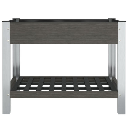 vidaXL Jardinière surélevée de jardin avec étagère Gris 100x50x75 cm WPC