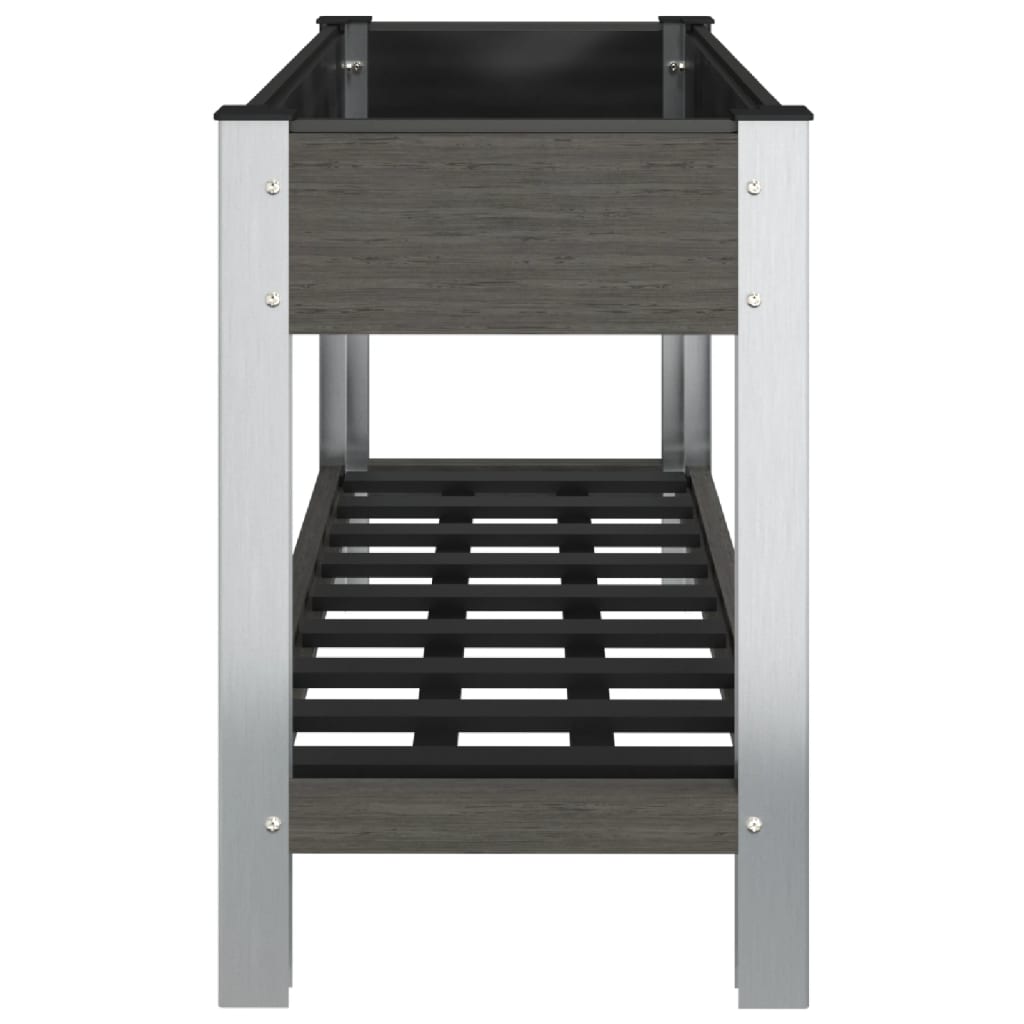 vidaXL Jardinière surélevée de jardin avec étagère Gris 100x50x75 cm WPC