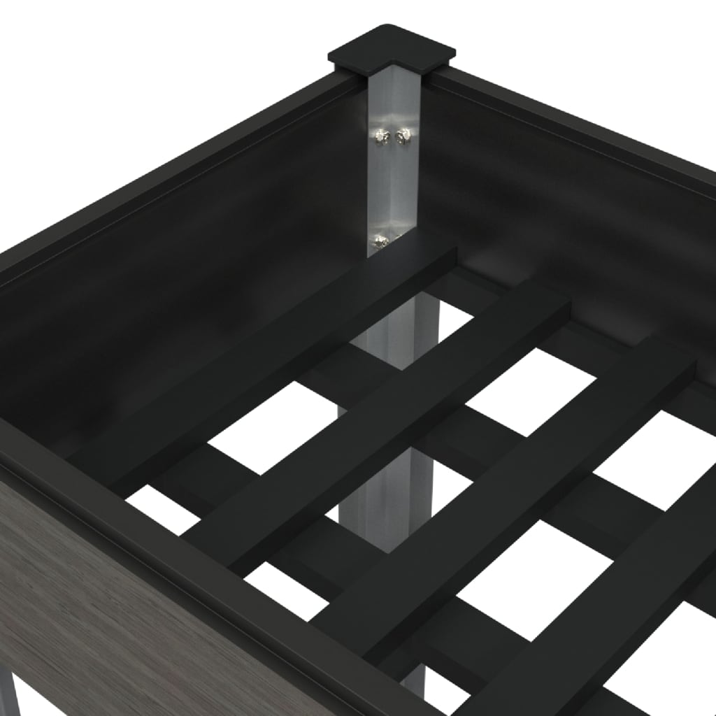 vidaXL Jardinière surélevée de jardin avec étagère Gris 100x50x75 cm WPC
