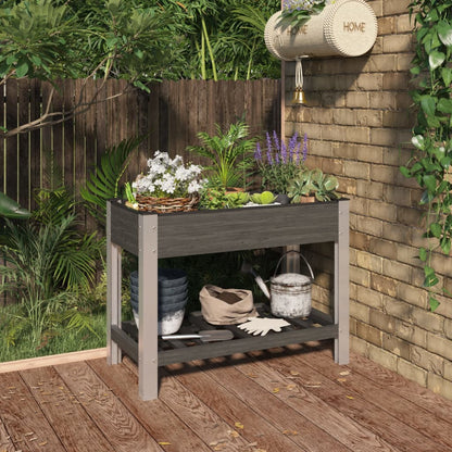 vidaXL Jardinière surélevée de jardin avec étagère Gris 100x50x75 cm WPC