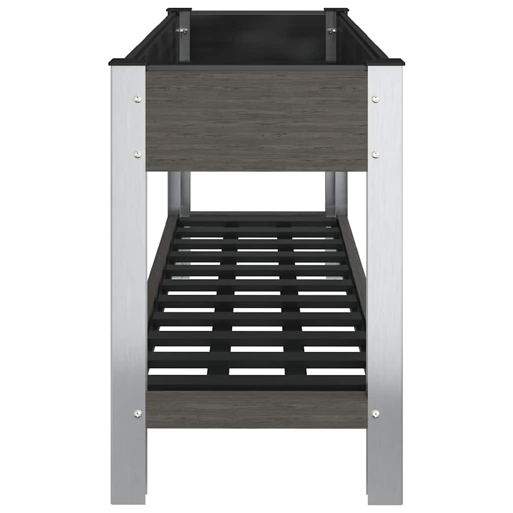 vidaXL Jardinière surélevée de jardin avec étagère Gris 120x50x75 cm WPC