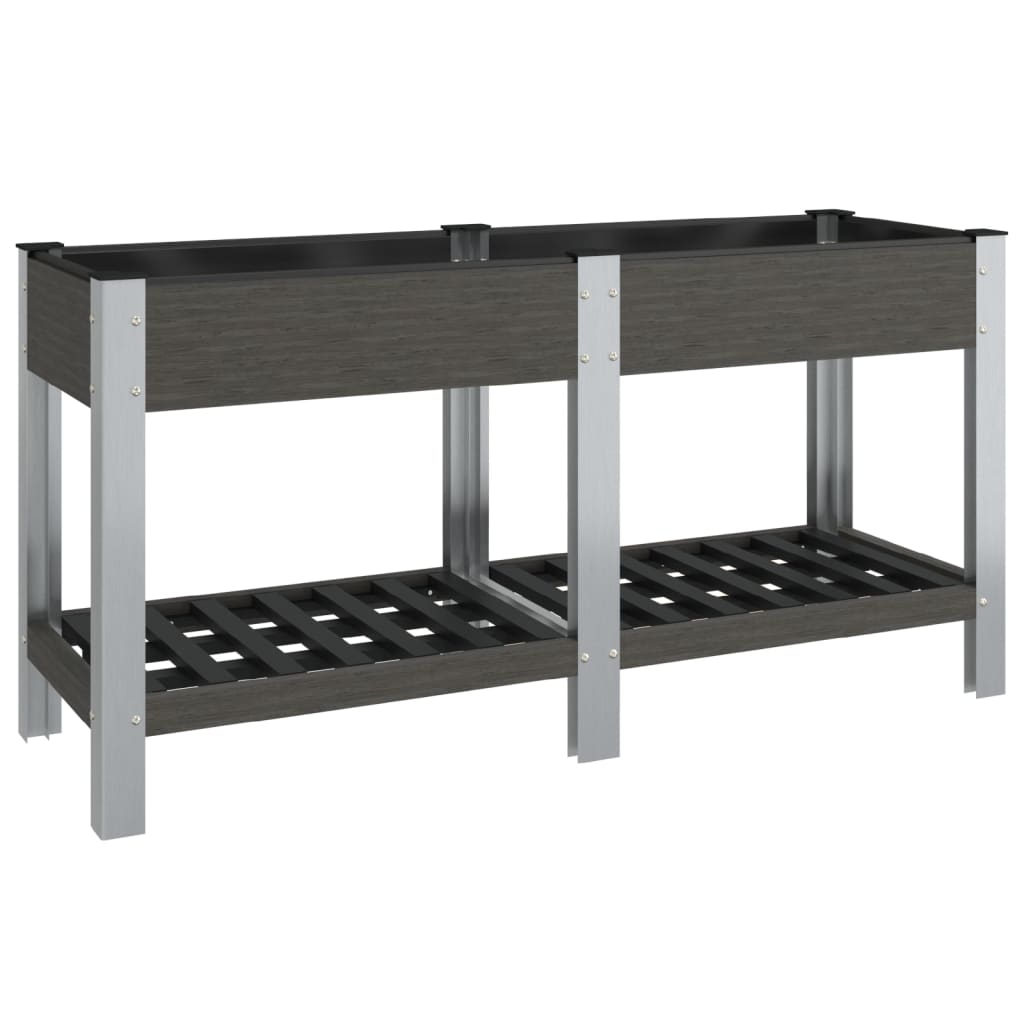 vidaXL Jardin Potager surélevé avec étagère Gris 175x50x75 cm WPC
