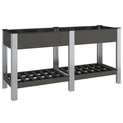 vidaXL Jardin Potager surélevé avec étagère Gris 175x50x75 cm WPC